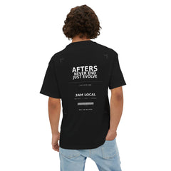 001 — 3AM Local oversized boxy streetwear tee, flat