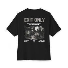 EXIT ONLY — 3AM Local oversized boxy streetwear tee, detail